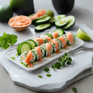 Chatelaine Smoked Salmon Roll on Cucumber Recipe